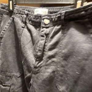 Zara Black Denim Cargo pants size 6